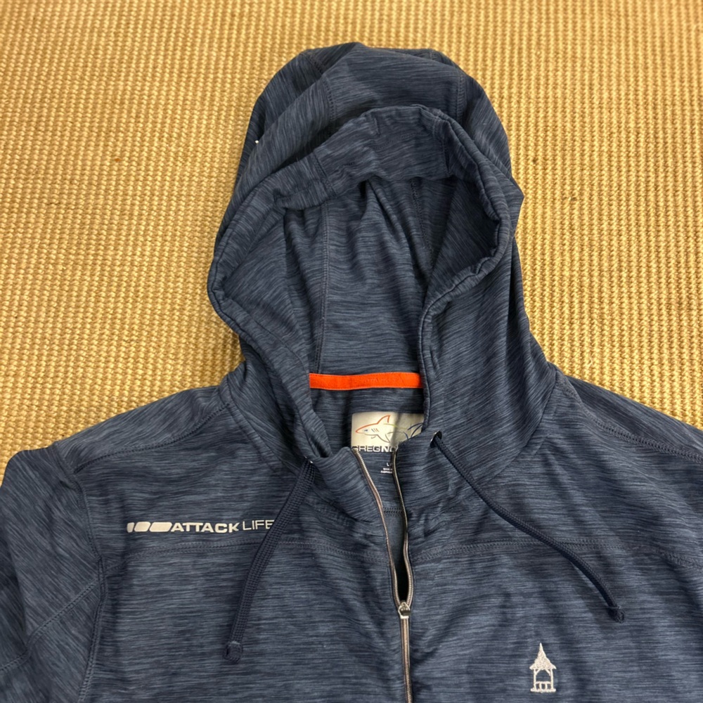 Greg Norman Golf Hoodie Navy Performance Jacket - Picture 2 of 5